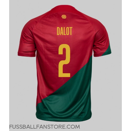 Portugal Diogo Dalot #2 Replik Heimtrikot WM 2022 Kurzarm